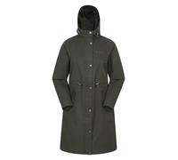 Mountain Warehouse Forest Womens Waterproof Jacket - Lightweight & Comfortable Ladies Long Coat with Taped Seams - Spring Wet Weather, Walking, Outdoors & Camping Khaki 16
