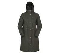 Mountain Warehouse Forest Womens Waterproof Jacket - Lightweight & Comfortable Ladies Long Coat with Taped Seams - Spring Wet Weather, Walking, Outdoors & Camping Khaki Women's Size 14