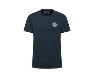 Mountain Warehouse Fort William Tree Ring Print Mens T-Shirt Breathable Everyday Tee Dark Blue Cotton - Size Medium
