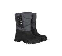 Mountain Warehouse Frost Mens Adaptive Snow Boots - Water-resistant Shoes with Padded Insulation, Deep Lugs & Touch Strap Fastening - Winter Skiing, Sports, Walking Dark Grey Adult Shoe Size 11