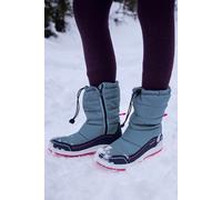 Mountain Warehouse Frosty Kids Adaptive Fleece Lined Snow Boots - Warm, Insulated & Water Resistant Kids Shoes - Winter Skiing, Winter Sports, Walking Grey Kids Shoe Size 12