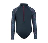 Mountain Warehouse Girls Mira Lines Rash Guard Swimsuit - Navy - 5-6 Years - Navy