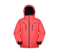 Mountain Warehouse Slalom Kids Extreme Waterproof Ski Jacket - Fleece Lined Padded Coat with Detachable Snowskirt, Boys & Girls - Winter Skiing, Sports, Walking Fiery Coral Kids Size 7-8 Years