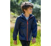 Mountain Warehouse Torrent Kids Waterproof Rain Jacket - Taped Seams Raincoat, Lightweight, Breathable, Girls & Boys - Autumn, Winter, Wet Weather Dark Blue (Plain) Kids Size 5-6 Years
