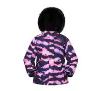 Mountain Warehouse Glacial Printed Kids Water-resistant Snow Jacket - Padded Coat with Hood Lift Pass Pocket, Boys & Girls - Winter Skiing, Sports & Walking Pink Kids Size 9-10 Years