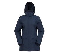 Mountain Warehouse Glacial Womens Waterproof Jacket - Taped Seams Rain Coat, Breathable Casual Jacket, Detachable Hood Trench Coat - For Spring Summer, Walking Navy Women's Size 20