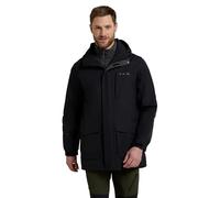 Mountain Warehouse Glacier II Long Mens Waterproof Jacket - IsoDry, Breathable & Quick Dry Rain Coat with Taped Seams & Detachable Hood - For Walking & Hiking Black XXS