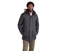 Mountain Warehouse Gorge Mens Long Jacket - Waterproof Raincoat, Breathable, Lightweight, Faux Fur Hooded Puffer Coat - For Walking, Travelling & Outdoors Black M