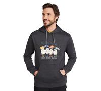 Mountain Warehouse Great British Weather Graphic Mens Overhead Hoodie Charcoal 3XL