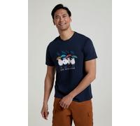 Mountain Warehouse Great British Weather Mens T-Shirt Breathable Summer Casual Tee Navy Cotton - Size 4XL