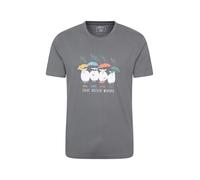 Mountain Warehouse Great British Weather Mens T-Shirt - Lightweight, Breathable & UV Protect Cotton Tee Shirt - Best for Autumn, Winter Outdoors, Holiday & Hiking Charcoal 4XL