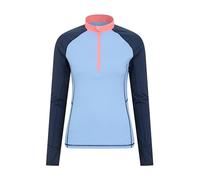 Mountain Warehouse Helston Womens Long Sleeve Rash Vest - UPF 50+, Chlorine & Saltwater Resistant, Lightweight, Comfy - for Summer, Beach, Swimming, Diving, Water Sports Blue Women's Size 8