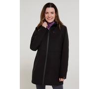 Mountain Warehouse Hilltop Womens Waterproof Jacket - Lightweight with Adjustable Hood & Side Pockets - Best for Spring Summer Wet Weather, Walking, Outdoors & Camping Jet Black Women's Size 12