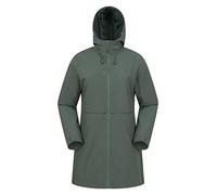 Mountain Warehouse Hilltop Womens Waterproof Jacket - Lightweight with Adjustable Hood & Side Pockets - For Spring Summer Wet Weather, Walking, Outdoors & Camping Dark Khaki Women's Size 4