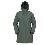Mountain Warehouse Hilltop Womens Waterproof Jacket - Lightweight with Adjustable Hood & Side Pockets - For Spring Summer Wet Weather, Walking, Outdoors & Camping Dark Khaki Women's Size 8