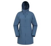Mountain Warehouse Hilltop Womens Waterproof Jacket - Lightweight with Adjustable Hood & Side Pockets - For Spring Summer Wet Weather, Walking, Outdoors & Camping Dark Blue Women's Size 22