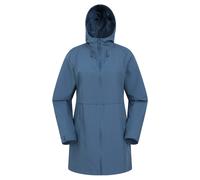 Mountain Warehouse 'Hilltop' Womens Waterproof Jacket with Side Pockets Outdoors Rain Coat Dark Blue - Size 14 UK