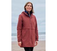 Mountain Warehouse 'Hilltop' Womens Waterproof Jacket with Side Pockets Outdoors Rain Coat Rust - Size 12 UK