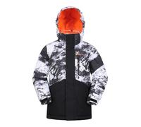 Mountain Warehouse Himalayan Kids Waterproof Ski Jacket - Breathable Childrens Coat withTaped Seams & Detachable Hood - Snowboarding Dark Grey Kids Size 7-8 Years