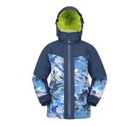 Mountain Warehouse Himalayan Kids Waterproof Ski Jacket - Breathable Childrens Coat withTaped Seams & Detachable Hood - Snowboarding Navy Kids Size 7-8 Years
