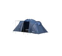 Mountain Warehouse Holiday 4 Man Tent - Breathable Inner Tent with Air Vents, Adjustable Peg Points & Fibreglass Poles - Summer Camping, Hiking & Outdoors Bright Blue One Size