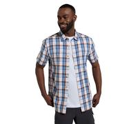 Mountain Warehouse Holiday Mens Cotton Shirt - Easy Care Shirt, Lightweight Casual Shirt, Mesh Lining Top - for Travelling, Camping & Hiking Bright Blue S
