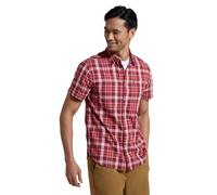Mountain Warehouse Holiday Mens Cotton Shirt - Easy Care Shirt, Lightweight Casual Shirt, Mesh Lining Top - for Travelling, Camping & Hiking Red S