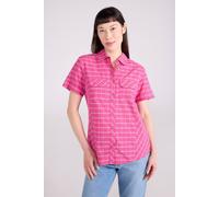 Mountain Warehouse Holiday Womens Cotton Shirt - Short Sleeve Ladies Top, Casual Shirt, Lightweight Ladies Shirt, Breathable Blouse - for Travelling, Walking Bright Pink Women's Size 16
