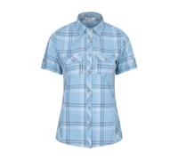 Mountain Warehouse Holiday Womens Cotton Shirt - Short Sleeve Ladies Top, Casual Shirt, Lightweight Ladies Shirt, Breathable Blouse - for Travelling, Walking Corn Blue Women's Size 6