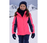 Mountain Warehouse Honey Kids Ski Jacket - Snowproof, Fleece Lined Snow Coat with Hood - Boys and Girls Winter Warm Skiing, Snowboarding & Outdoors Light Pink Kids Size 9-10 Years