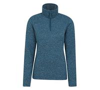 Mountain Warehouse Idris Womens Half-Zip Fleece - Lightweight, Soft on Skin, Warm & Cosy Anti-Pill Top - Best for Spring Summer, Camping, Outdoors, Travelling & Hiking Teal Women's Size 6