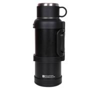Mountain Warehouse Insulated Stainless Steel Hot Cold Drink Camping Flask With Cup Xl In Black Black One Size