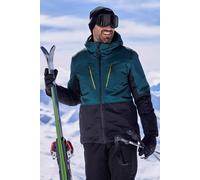 Mountain Warehouse Interstellar Mens Waterproof Padded Ski Jacket, Breathable, Taped Seams, Detachable Snow skirt - Best for Skiing, Sports, Walking Dark Teal 3XL