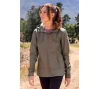 Mountain Warehouse 'iona' Water Resistant Lightweight Multi Pocket Softshell Hood Jacket In Khaki Khaki 16