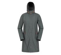 Mountain Warehouse Iona Womens Longline Softshell - Water-resistant Rain Jacket with Adjustable Hood - Best for Spring Summer, Walking, Outdoors, Hiking & Trekking Dark Green 18