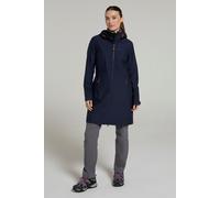 Mountain Warehouse Iona Womens Longline Softshell - Water-resistant Rain Jacket with Adjustable Hood - Best for Spring Summer, Walking, Outdoors, Hiking & Trekking Navy Women's Size 22