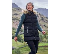 Mountain Warehouse 'isla Extreme' Water Resistant Full Zip Padded Hooded Winter Gilet In Black Black 10