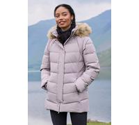 Mountain Warehouse 'isla Ii' Water Resistant Winter Faux Fur Trim Down Jacket In Light Beige Light Beige 8