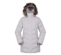 Mountain Warehouse Isla II Womens Down Jacket - Water Resistant Puffer Coat with Faux Fur Trim Hood, Zipped Pockets & Thermal Tested -35 °C - For Winter & Outdoors Light Beige Women's Size 16