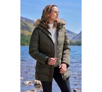 Mountain Warehouse Isla II Womens Long Down Jacket - Green - Green - Size: 18