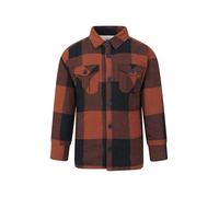 Mountain Warehouse Jackson Youth Shacket for Boy - Mix Between Flannel Shirt and Jacket with Button Pockets & Trendy Plaid - for Autumn Winter & Outdoors Burnt Orange Kids Size 5-6 Years