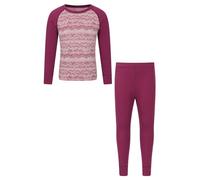 Mountain Warehouse Jacquard Kids Unisex Merino Base Layer Set - Quick Wicking, Quick Drying, Boys & Girls, Baselayer - Best for Camping, Outdoors, Travelling Pale Pink Kids Size 3-4 Years