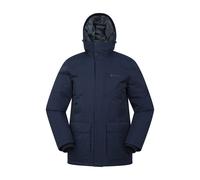 Mountain Warehouse 'Jet' Mens Extreme Down Parka Jacket Water Resistant Hooded Zip Up Winter Coat Navy Polyamide - Size Small