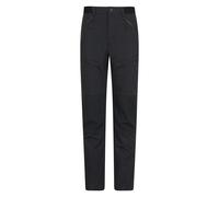 Mountain Warehouse Jungle Mens Trekking Trousers - Short - Water-Resistant, Reinforced Fabric Bottoms, UV Protect & Elastic Waistband - for Spring Summer, Outdoors & Trekking Black Men's W30