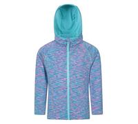 Mountain Warehouse Kayleigh Girls Stripe Hoody - Fully Lined Hoodie Childrens Jacket, Warmth, Front Pockets, Full Zip Kids Coat - For Travelling & Daily Use Blue Kids Size 7-8 Years