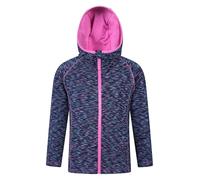 Mountain Warehouse Kayleigh Girls Stripe Hoody - Fully Lined Hoodie Childrens Jacket, Warmth, Front Pockets, Full Zip Kids Coat - For Travelling & Daily Use Indigo Kids Size 5-6 Years