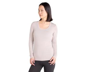 Mountain Warehouse Keep The Heat Isotherm Womens Round Neck Top - Lightweight Ladies Baselayer, Breathable Underlayer - Best for Skiing, Snowboarding Light Beige (Keep the Heat) Women's Size 8