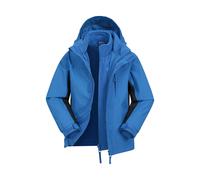 Mountain Warehouse Cannonball 3 in 1 Waterproof Jacket - Breathable Triclimate Rain Jacket, Taped Seams Coat, Detachable Hood - Kids Coat for Winter Walking Cobalt Size 13 Years