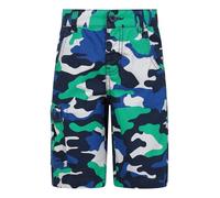Mountain Warehouse Kids Camo Cargo Shorts - 100% Cotton Shorts, Lightweight Short Trousers, Pockets, Easy Care Camo Pants - Spring Summer, Camping, Travelling Bright Blue (Camo) Kids Size 9-10 Years