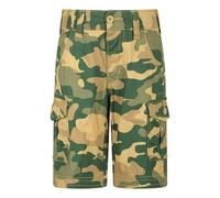 Mountain Warehouse Kids Camo Cargo Shorts - Light Beige/Green - 11-12 Years - Light Beige/Green - 100% Cotton